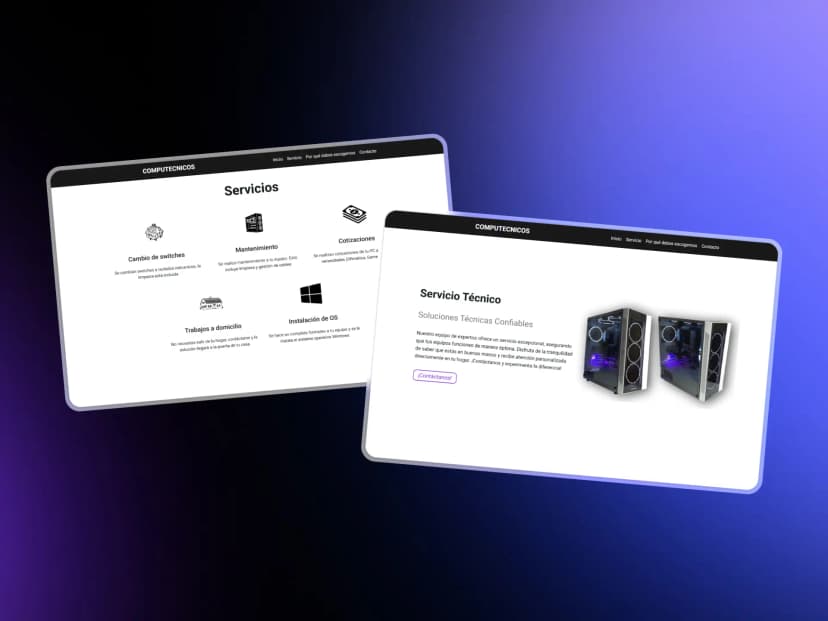 Imagen de la página de inicio de computecnicos